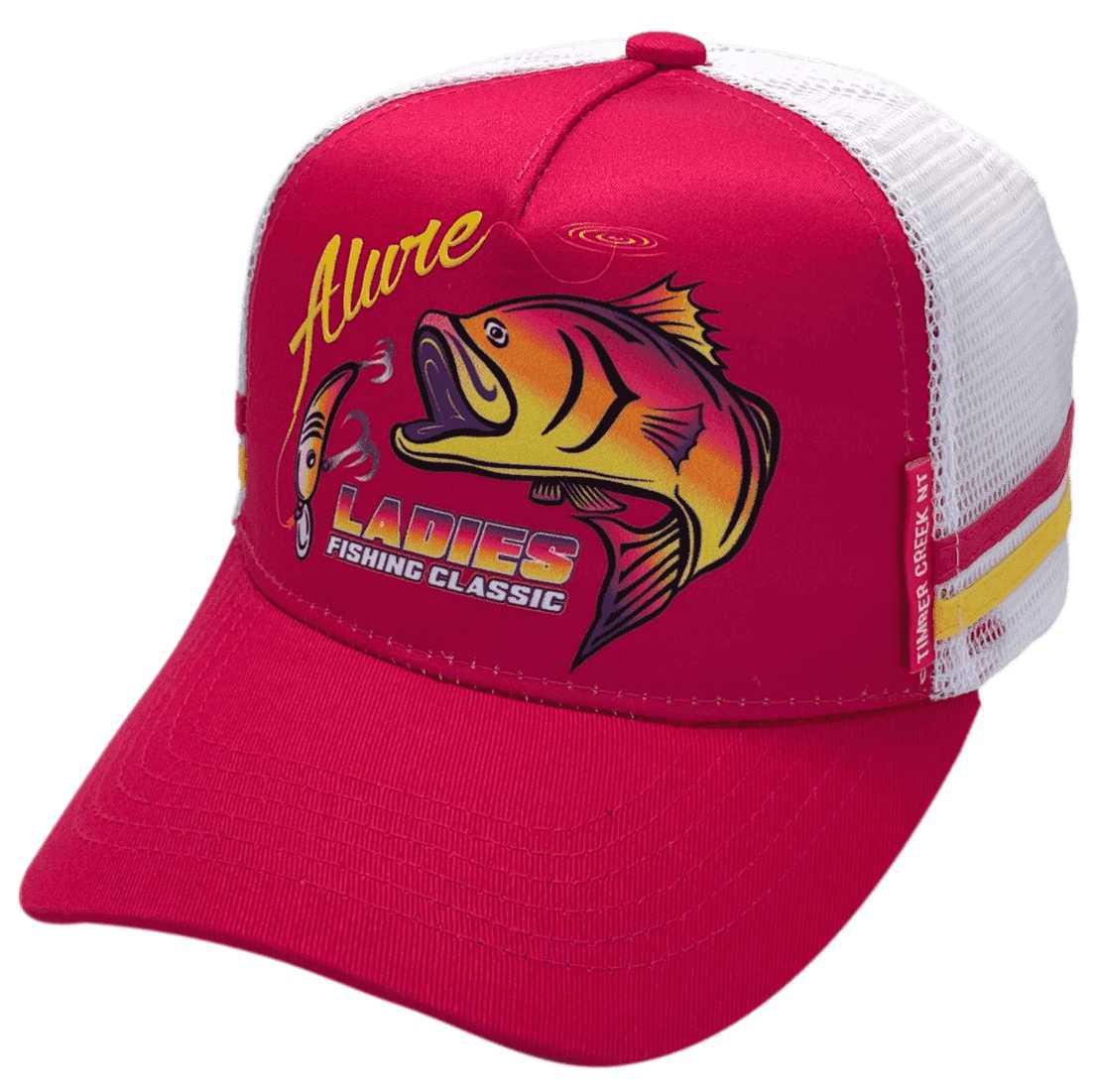 Alure Ladies Fishing Classic Timber Creek NT LP Original Midrange Aussie Trucker Hat with 2 Side Bands
