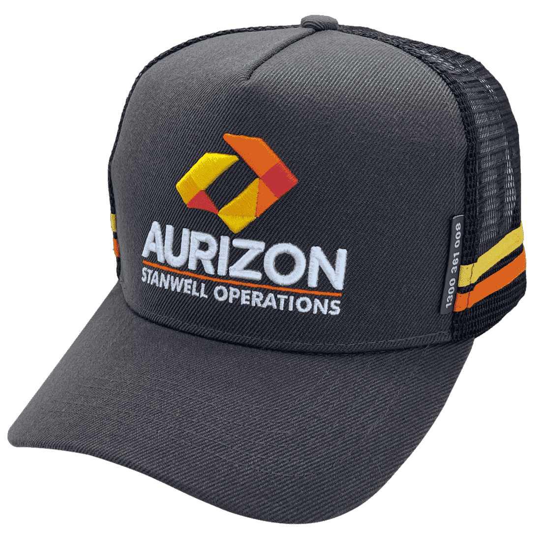 Aurizon Stanwell Operations Largest Rail Freight operator- Original Midrange Aussie Trucker Hats with 2 sidebands