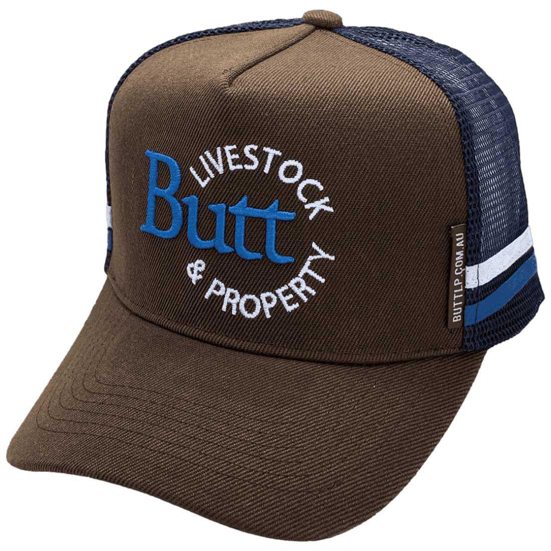 Butt Livestock Property Yass NSW - Original Midrange Aussie Trucker Hats with double side bands