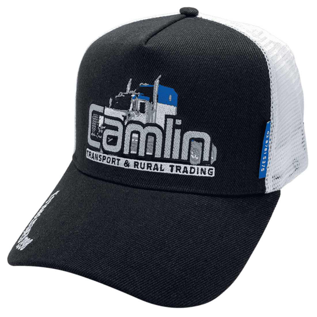 Camlin Transport and Rural Trading Tamworth NSW HP Midrange Aussie Trucker Hat with Australian Head Fit Crown Size Cool Under Pressure