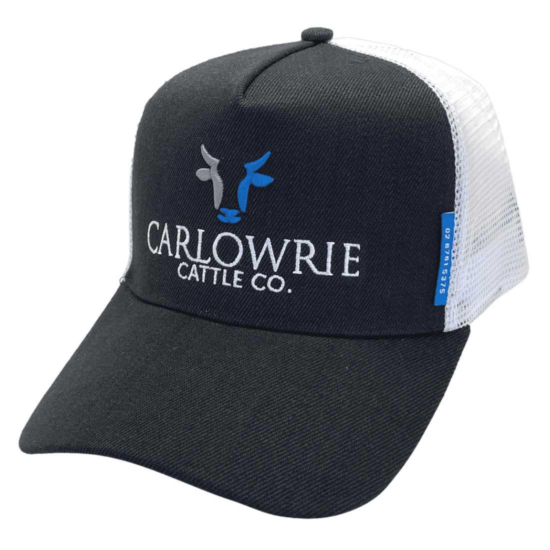 Carlowrie Cattle Co Tamworth NSW HP Midrange Aussie Trucker Hat with Australian Head Fit Crown Size