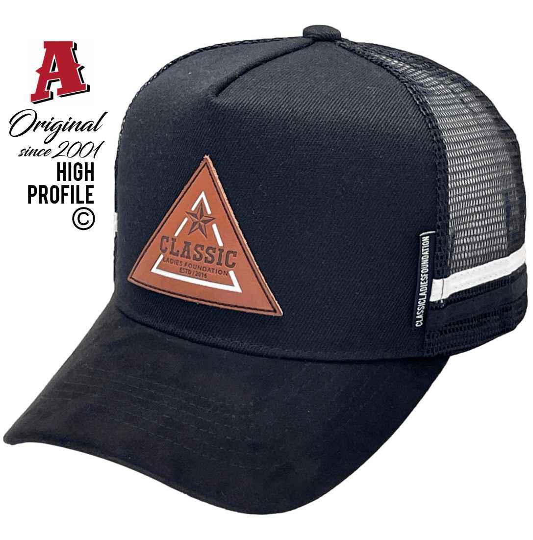 The Classic Ladies Foundation Australia HP Midrange Aussie Trucker Hats feature an Australian HeadFit Crown and come with double sidebands.