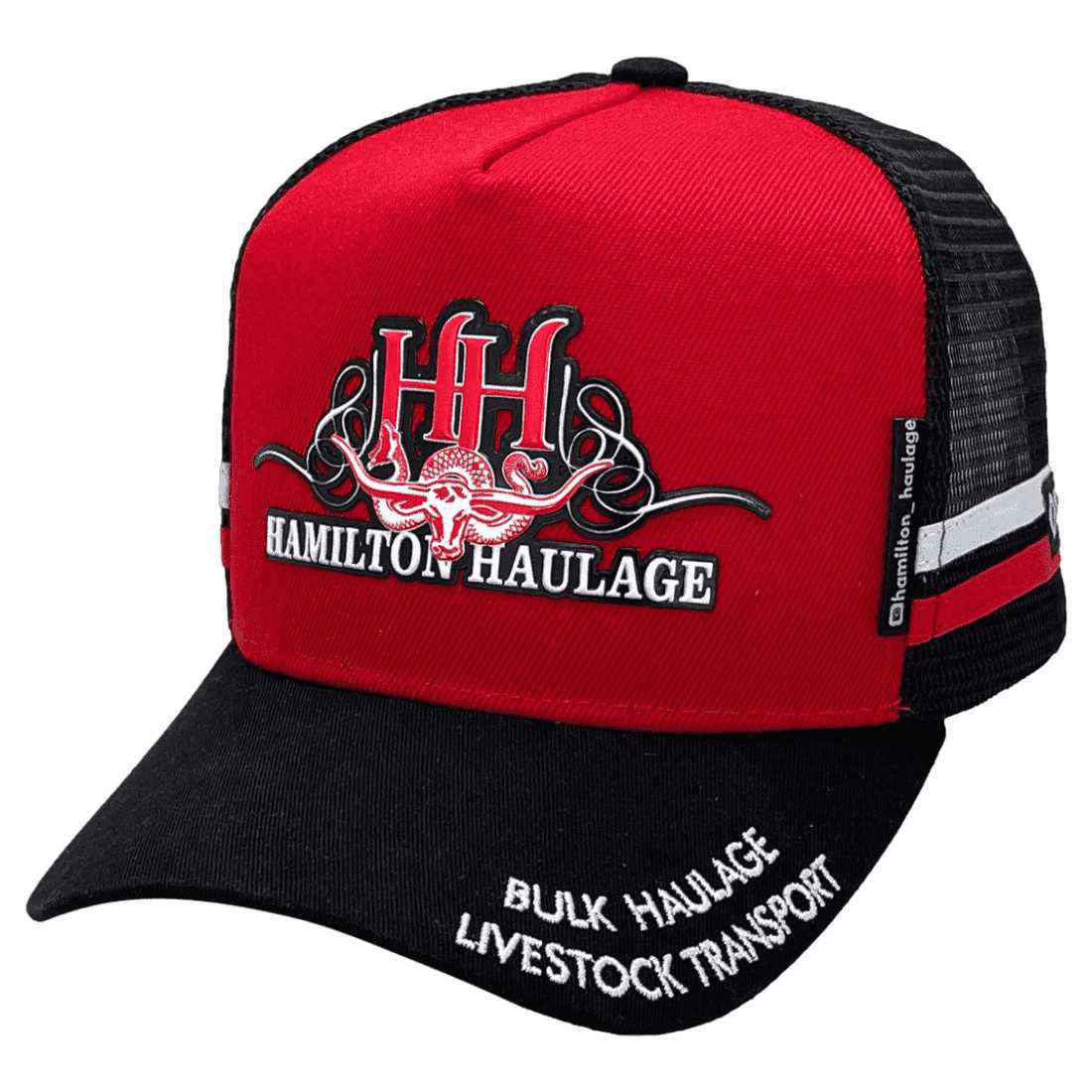 Hamilton Haulage Livestock Transport HP-Original Midrange Aussie Trucker Hats with 2 side bands