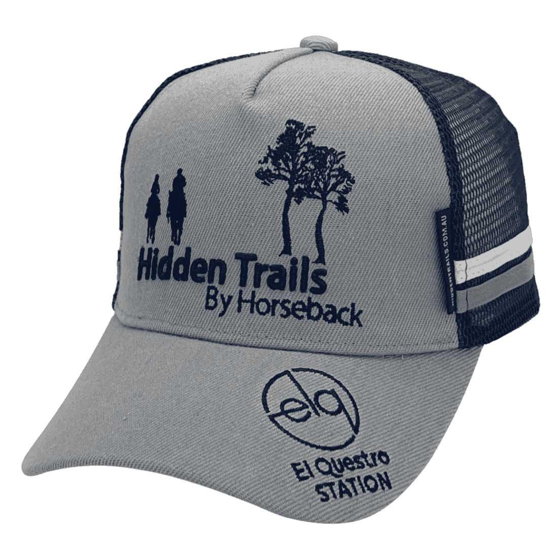 Hidden Trials By Horseback Tolmie Vic LP Midrange Aussie Trucker Hat with Australian Head Fit Crown and Double Side Bands