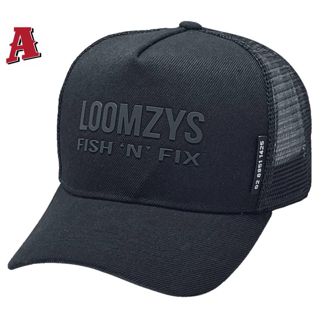 Loomzys Fish N Fix Forbes NSW HP Basic Aussie Trucker Hats with Australian Head Crown and 3D Plastiweld Logo