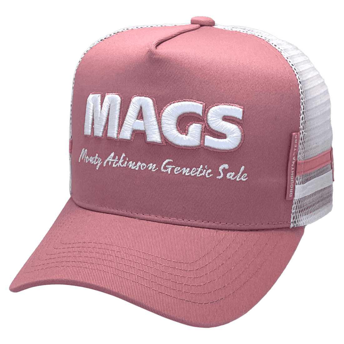 MAGS Monty Atkinson Genetic Sale Ipswich Qld HP Original Midrange Aussie Trucker Hat with Australian Head Fit Crown and 2 Sidebands