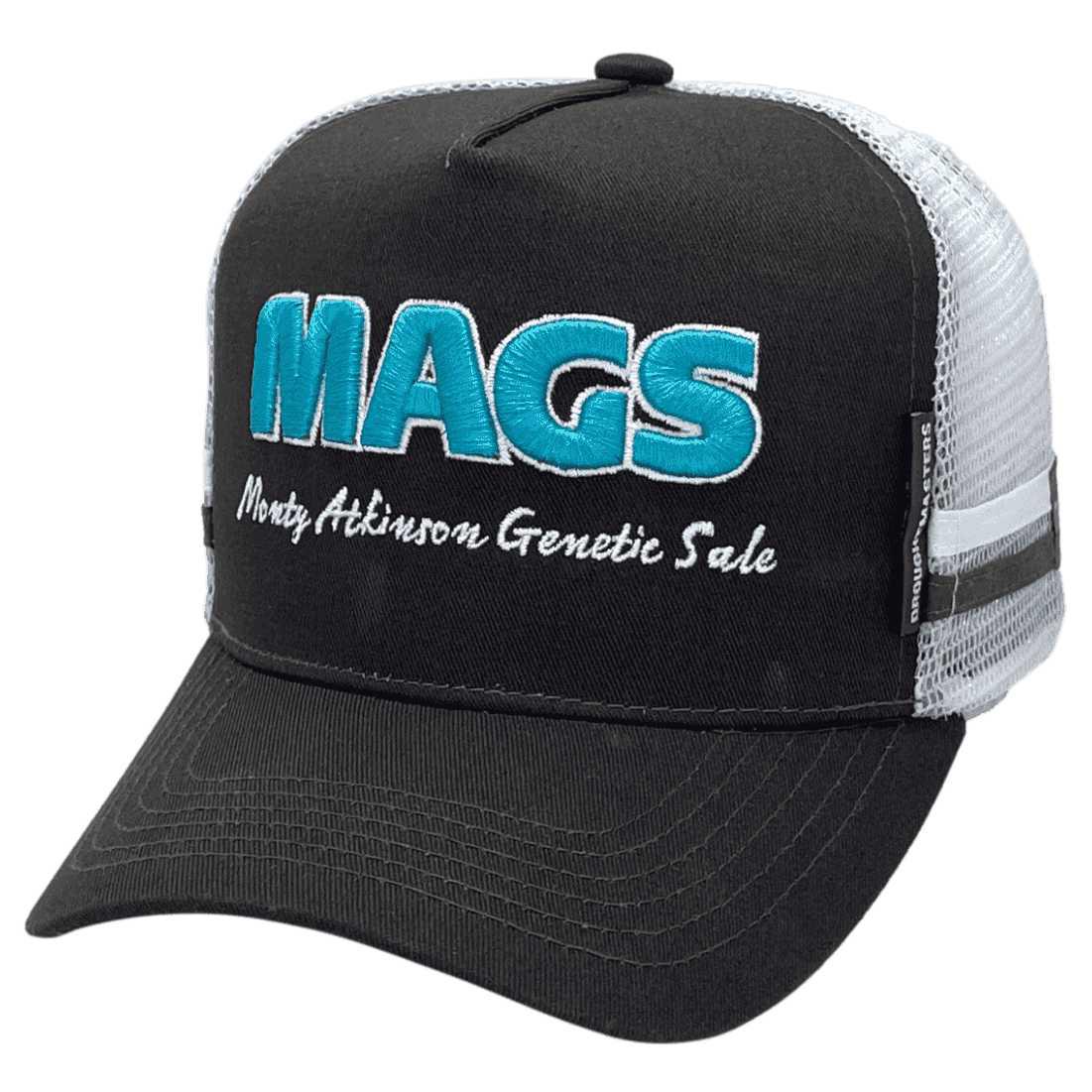 MAGS Monty Atkinson Genetic Sale Ipswich Qld HP Original Midrange Aussie Trucker Hat with Double Sidebands and Metallic Mesh