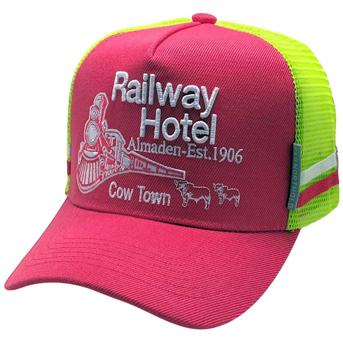Railway Hotel Almaden QLD - Original Midrange Aussie Trucker Hat with double side bands