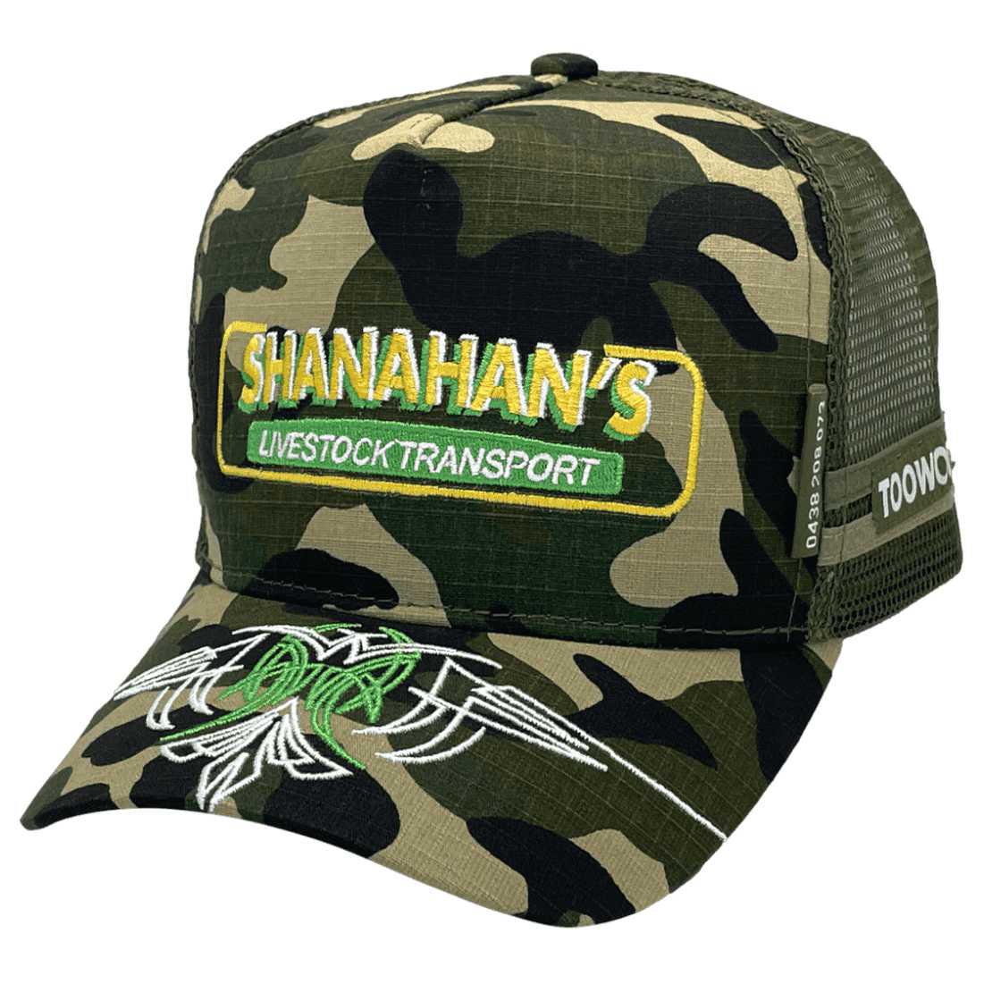 Shanahans Livestock Transport Wodonga VIC and Toowoomba QLD HP Power Aussie Trucker Hat with Australian Head Fit Crown