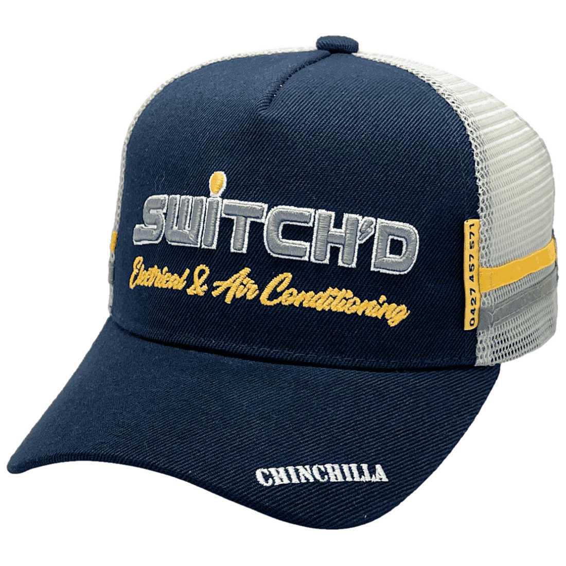 Switchd Electrical & Air Conditioning Cairns Qld LP Midrange Aussie Trucker Hat with 2 Side Bands
