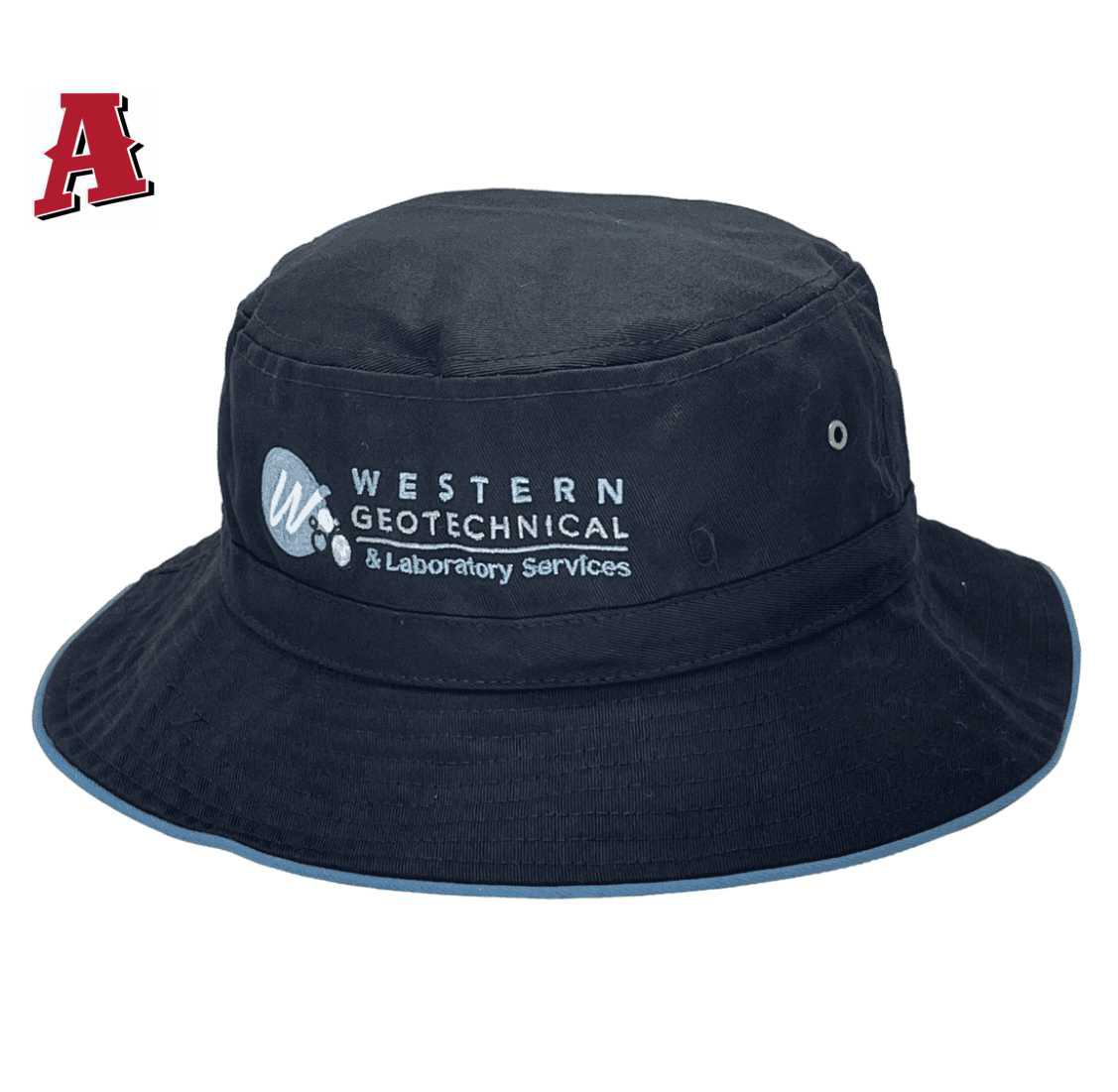 Western Geotechnical and Laboratory Services Welshpool WA Aussie Bucket Hat One Size Fits All Toggle Crown with Optional Brim Size