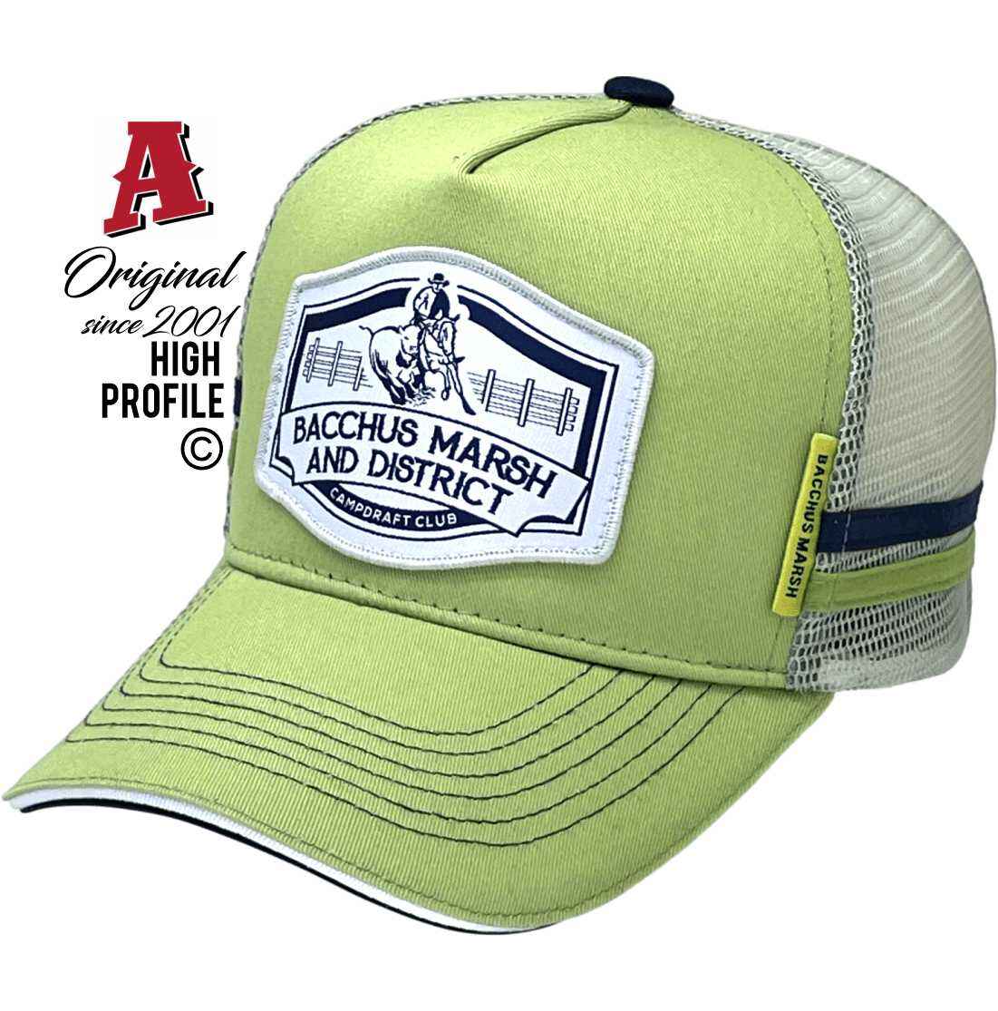 Baccus Marsh and District Campdraft Club Power Aussie Trucker Hats with Australian HeadFit Crown & Double SideBands with Sandwich brim Snapback