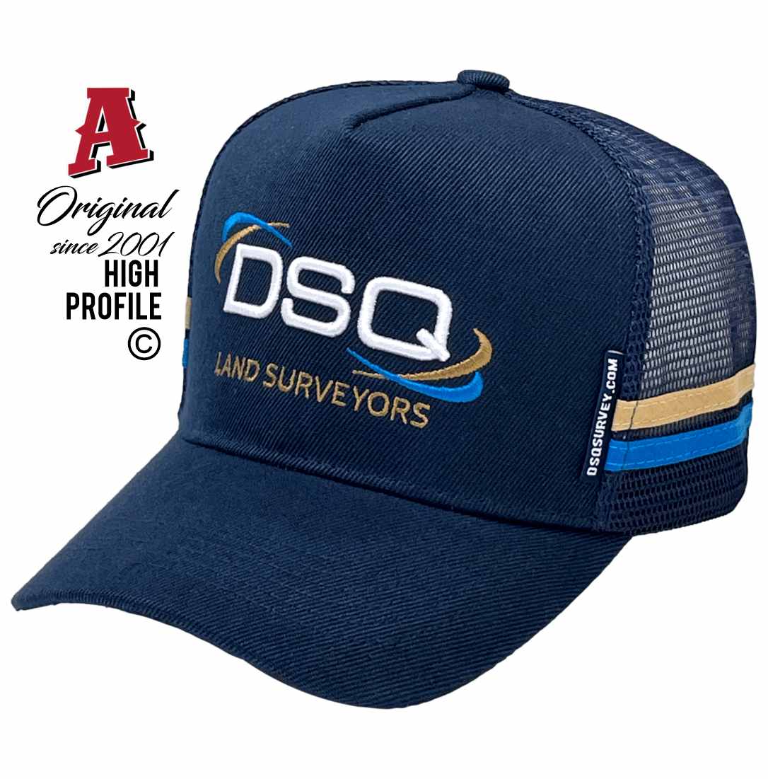 DSQ Land Surveyors Warana QLD 4575 Power Aussie Trucker Hats with Snapback Navy