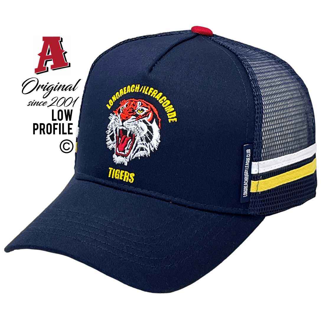 Longreach Tigers Longreach QLD 4730 Basic Aussie trucker Hats Low Profile with doubled sideBands & rear snapback closure