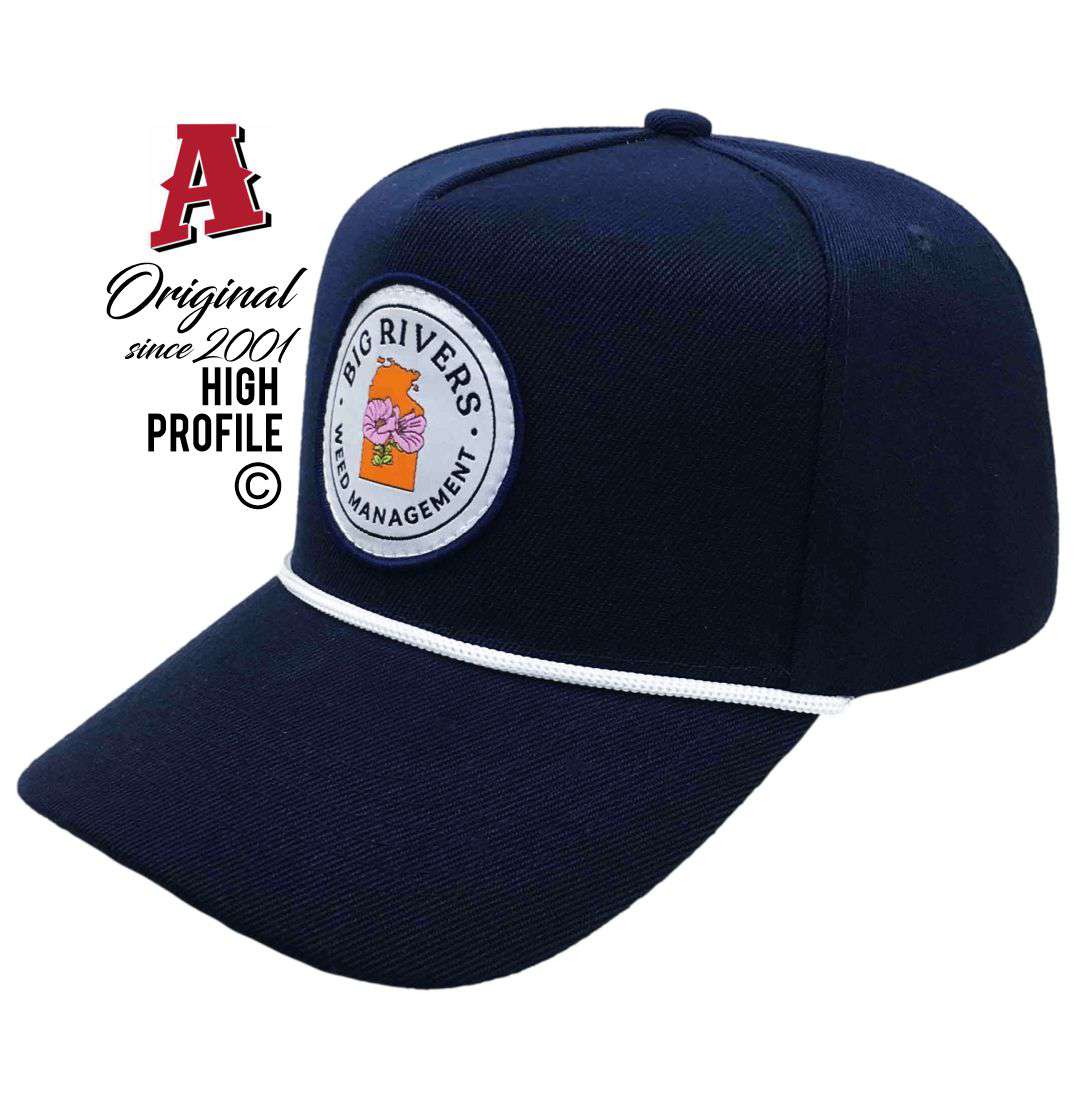 Big Rivers Weed Management Katherine NT 2105 Power Aussie Trucker Hats Australian HeadFit Crown & 2 SideBands snapback rear closure Navy blue Rural Services