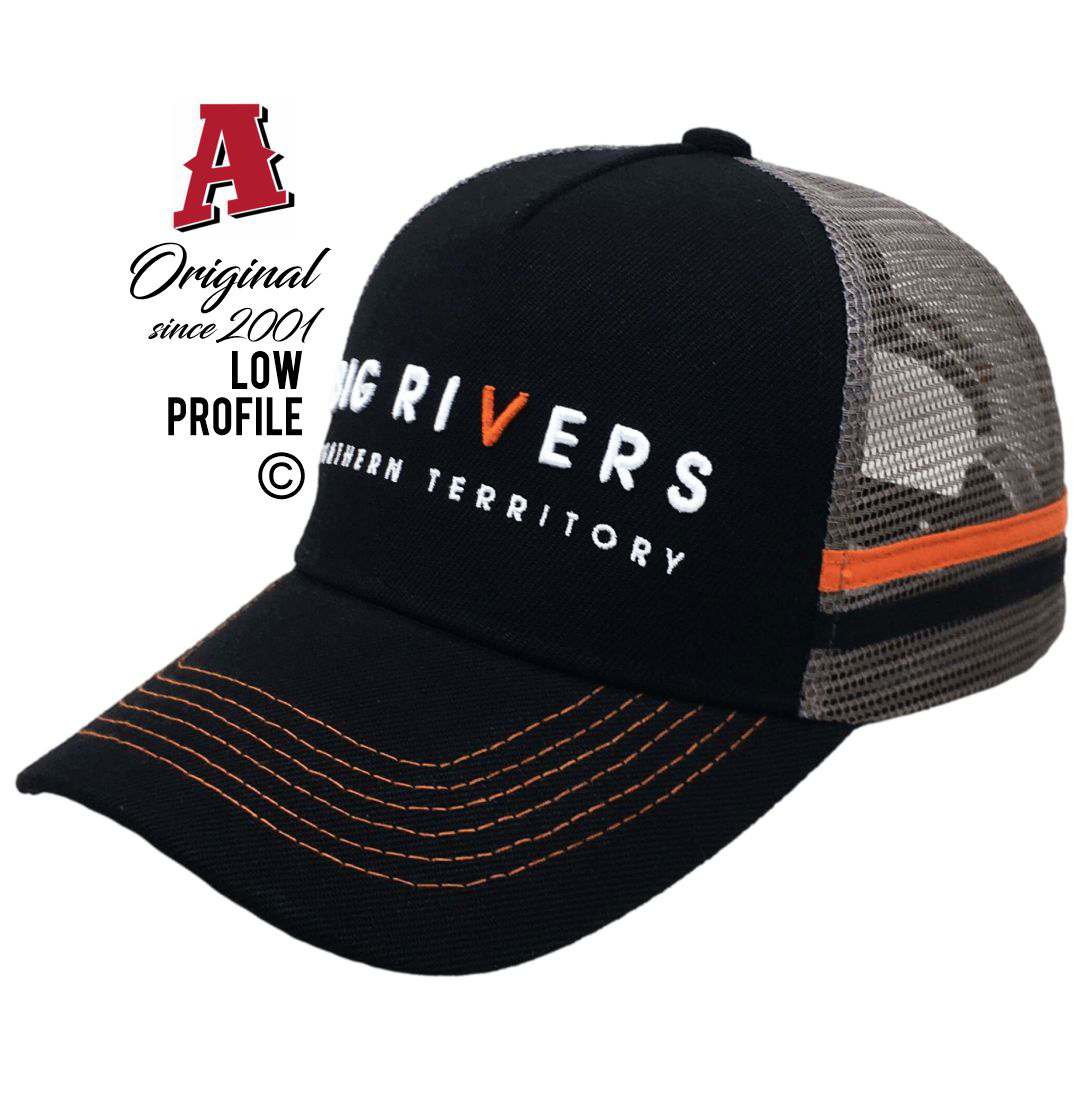 Big Rivers Northern Territory Katherine NT 0850 Baseball Aussie Trucker Hats Australian HeadFit Crown & 2 SideBands snapback rear clousure Navy blue Local Events