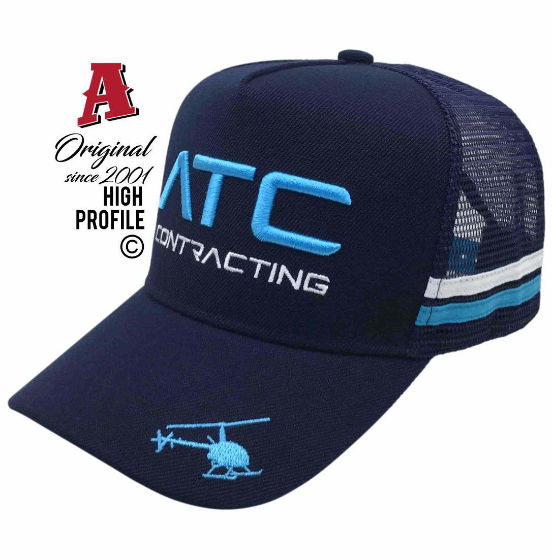 ATC Contracting Marlow Lagoon NT 0831 HP Midrange Aussie Trucker Hats Australian HeadFit Crown & Double SideBands snapback rear closure navy Rural Services