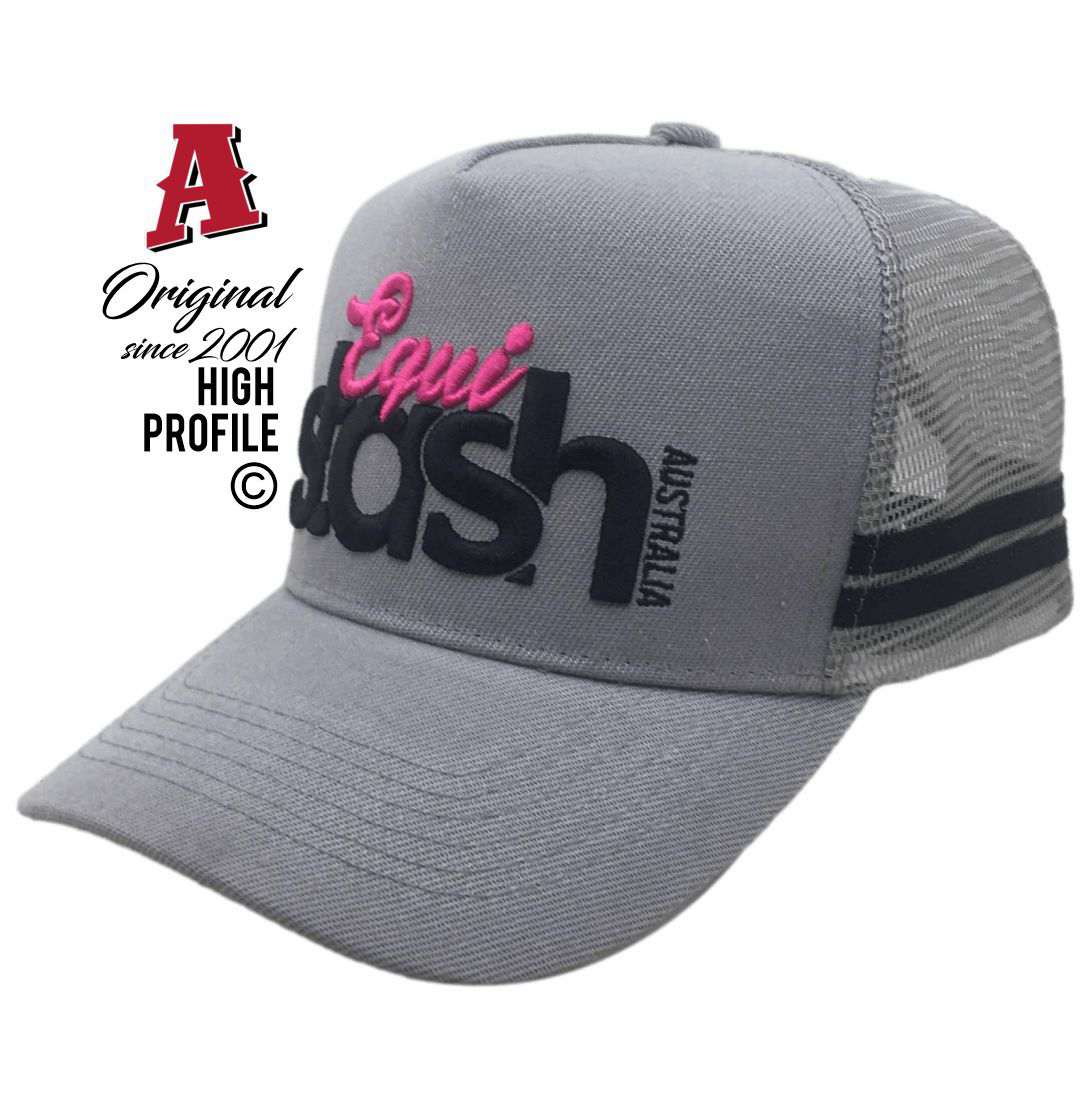 Equi Stash Australia Canowindra NSW HP Basic Aussie Trucker Hats Australian HeadFit Crown & Double SideBands snapback rear closure grey Sports Small Business