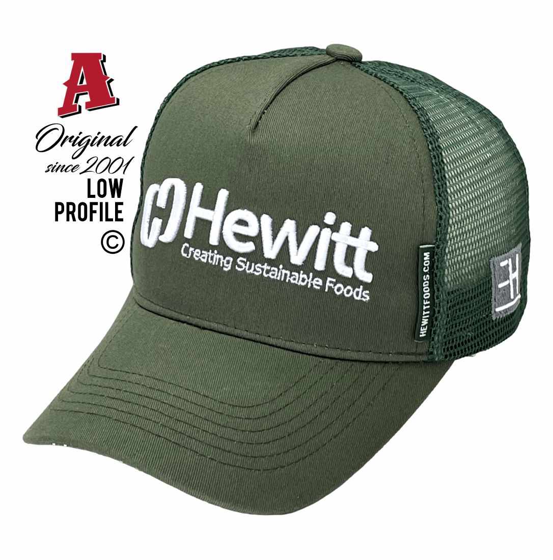 Hewitt Cattle Australia Brisbane QLD 4000 LP Power Aussie Trucker Hats Australian HeadFit Crown & Double SideBands snapback rear closure herb green Livestock