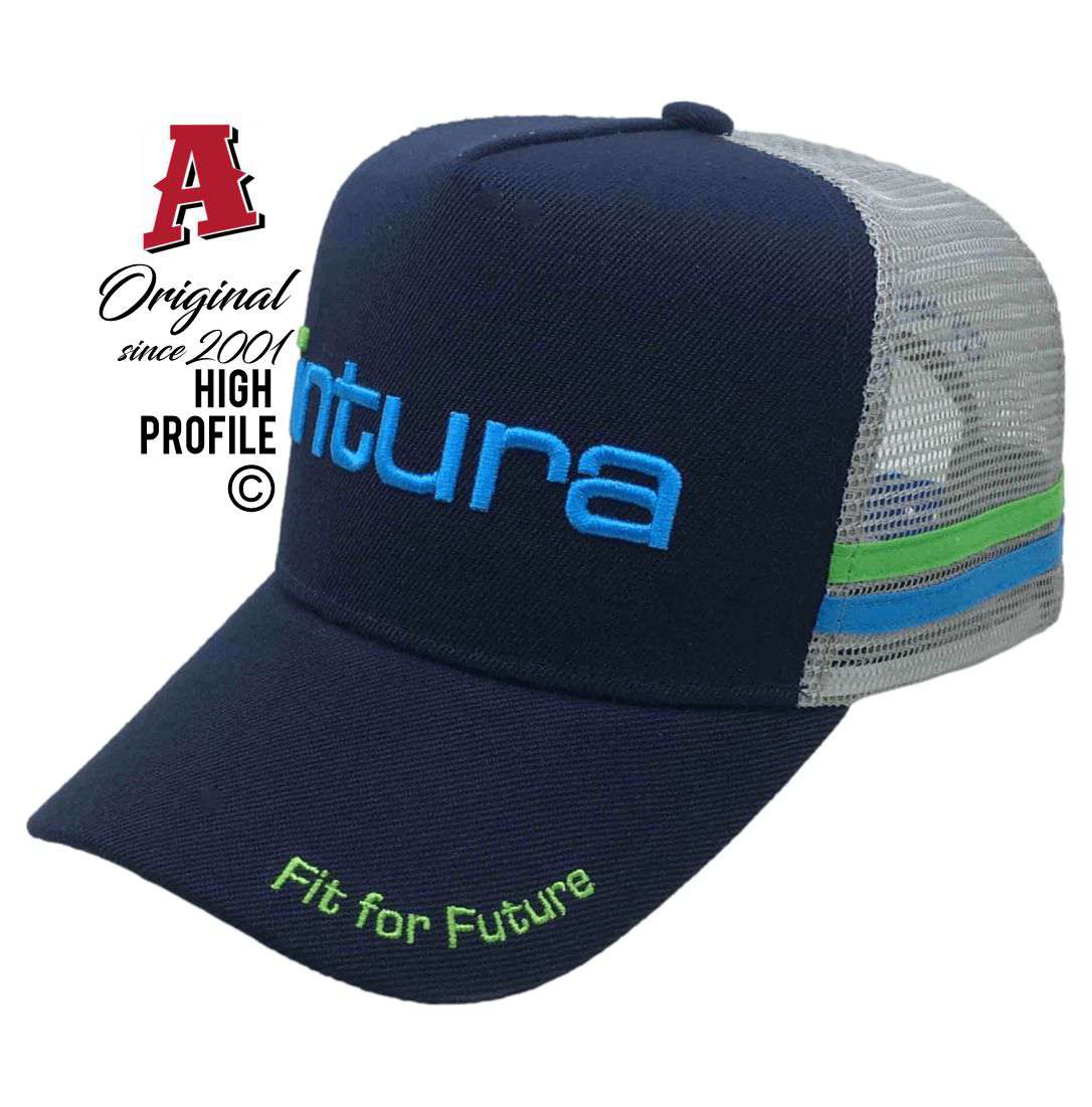 Intura Chinchilla QLD 4413 HP Midrange Aussie Trucker Hats Australian HeadFit Crown & Double SideBands snapback rear closure navy grey Small Business Construction Rural Services