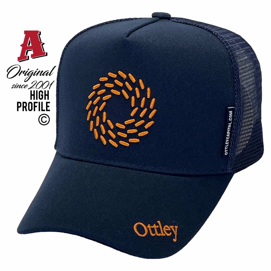 Ottley Capital Holding Mooree NSW 2400 HP Basic Aussie Trucker Hats Australian HeadFit Crown & Double SideBands snapback rear closure navy Livestock