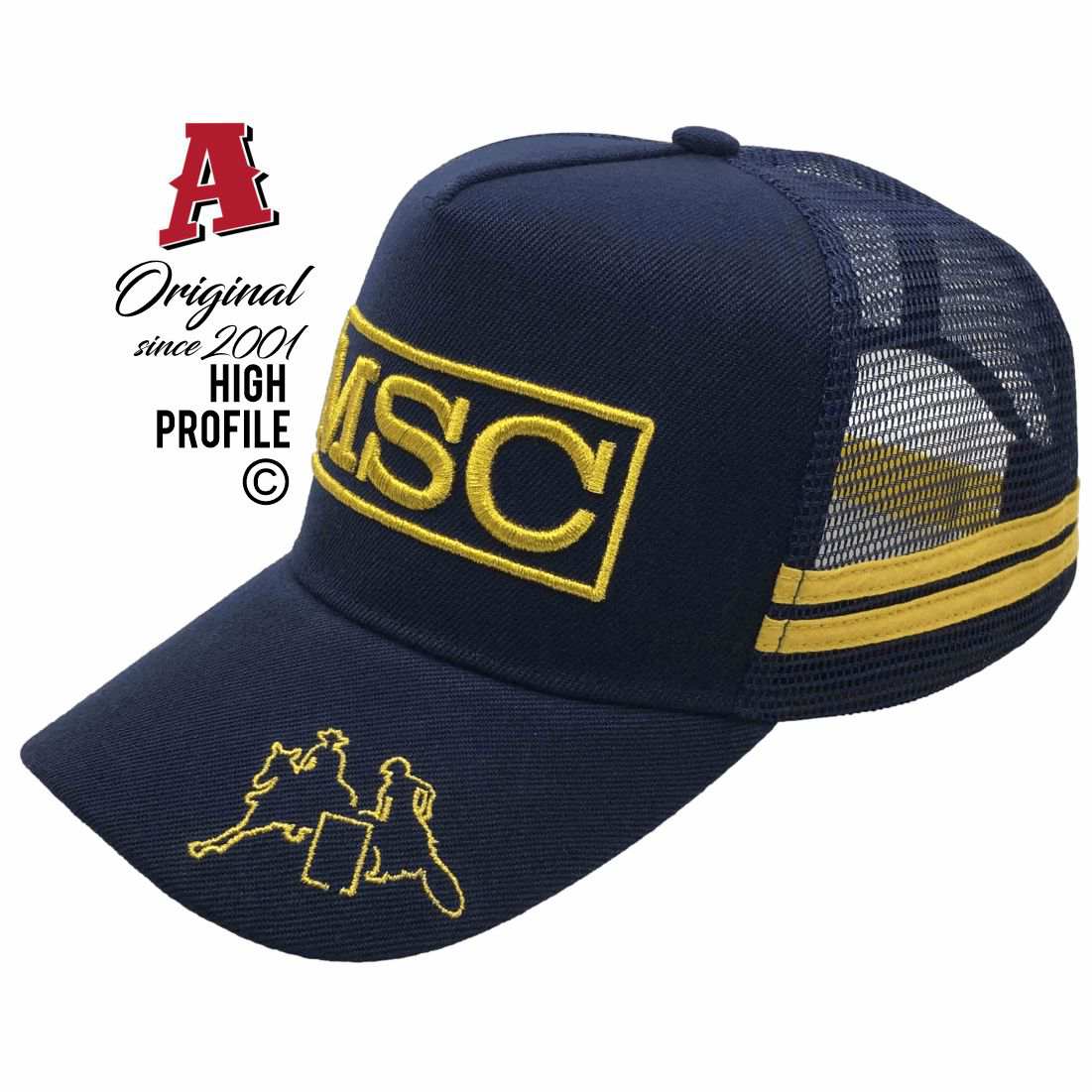 The Marree Sports Club SA 5121 HP Midrange Aussie Trucker Hats Australian HeadFit Crown & Double SideBands snapback rear closure navy Local Events