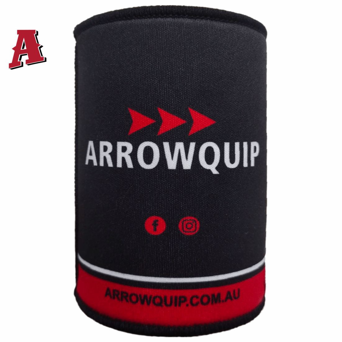 Arrowquip Tamworth NSW 2340 Aussie Custom Stubby Holder, Koozie, 5mm Premium Neoprene with Glued & Stitched Seams Black black Livestock