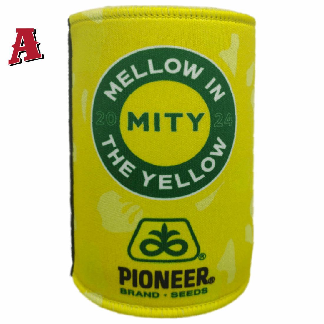Mellow in the Yellow Live Rural Tatyoon VIC 3378 Aussie Custom Stubby Holder, Koozie, 5mm Premium Neoprene with Glued & Stitched Seams Black yellow Local Events