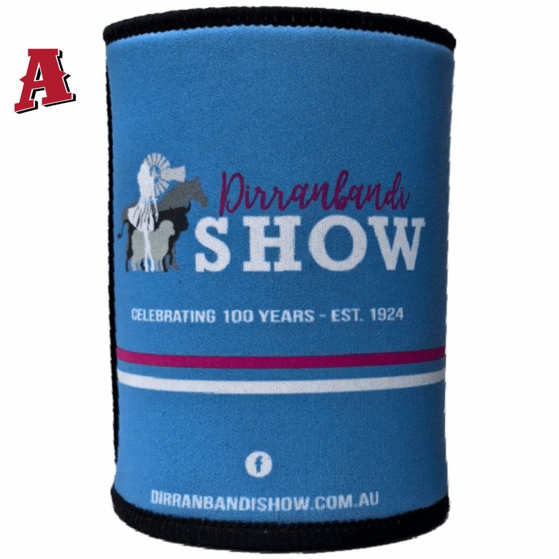 Dirranbandi Show Dirranbandi QLD 4486 Aussie Custom Stubby Holder, Koozie, 5mm Premium Neoprene with Glued & Stitched Seams Black light blue Local Events