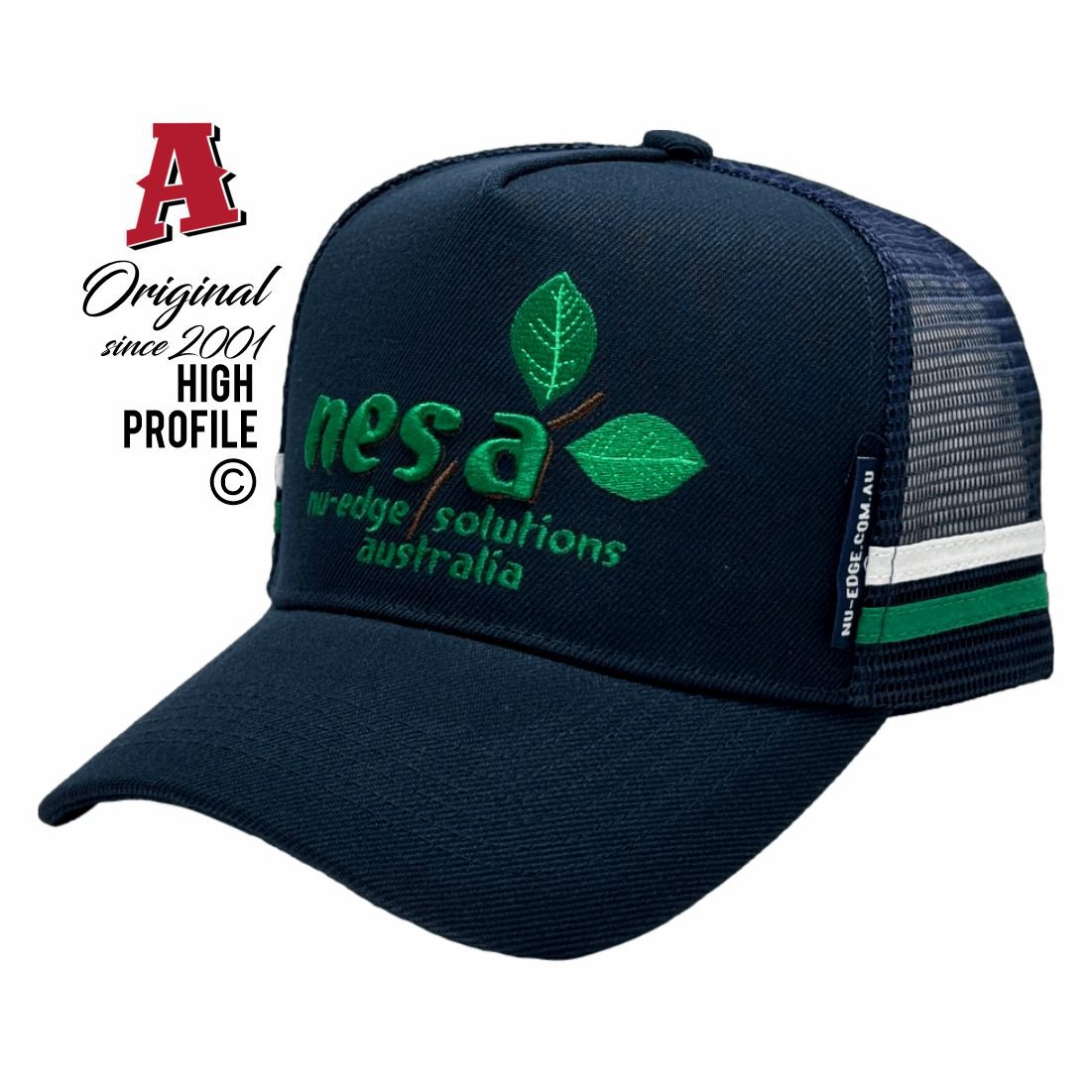 Nu-Edge Solutions Australia Koorlong VIC 3501 Aussie Trucker Hats Australian Head Fit Crown & Double SideBands snapback rear closure navy Agriculture