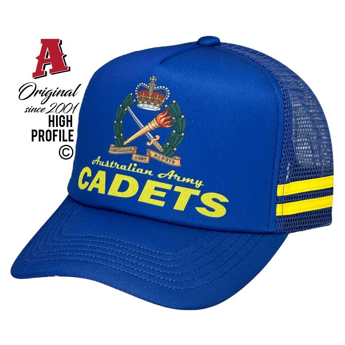 Australian Army Cadets Canberra Airport ACT 2609 HP Foamie Aussie Trucker Hats Australian Head Fit Crown & Double SideBands snapback rear closure blue Rural Services