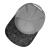 Top-down view of midrange trucker hat displaying the interior mesh crown construction with radiating gray panels divided by seams. The center shows the snap button closure mechanism surrounded by gray mesh material.